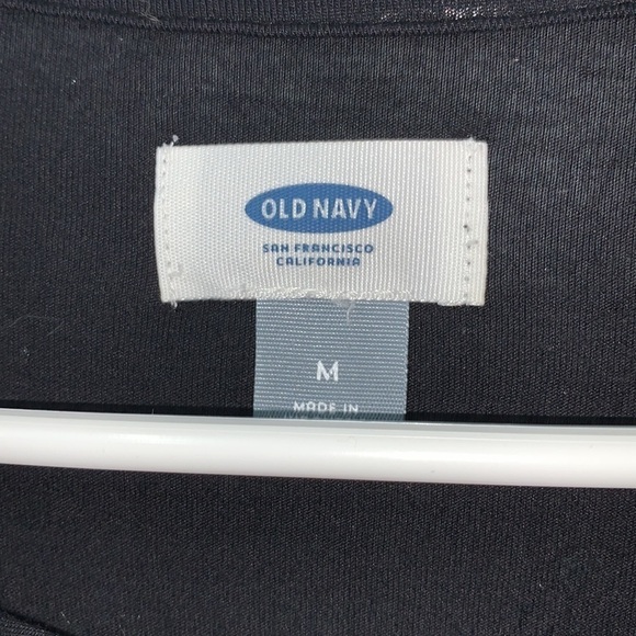 OLD Navy Black Jack Shirt Long Sleeve Lace up v neck Size M - Picture 3 of 4